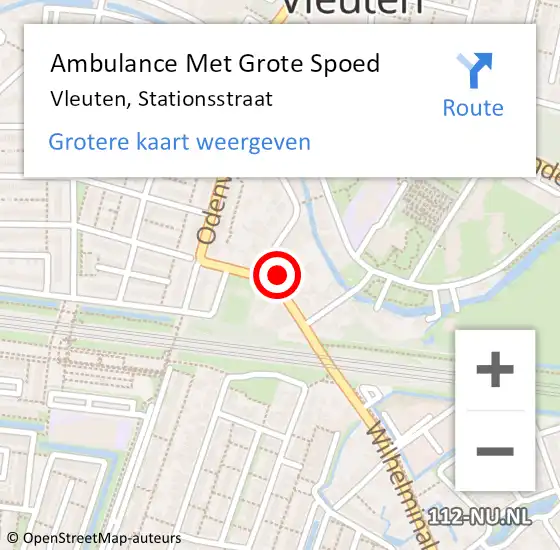 Locatie op kaart van de 112 melding: Ambulance Met Grote Spoed Naar Vleuten, Stationsstraat op 21 oktober 2017 12:52