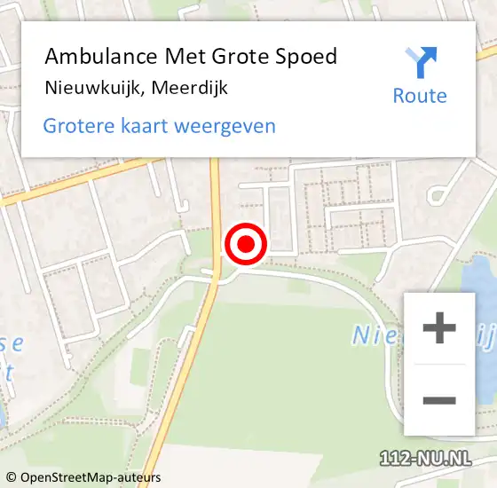 Locatie op kaart van de 112 melding: Ambulance Met Grote Spoed Naar Nieuwkuijk, Meerdijk op 21 oktober 2017 13:10