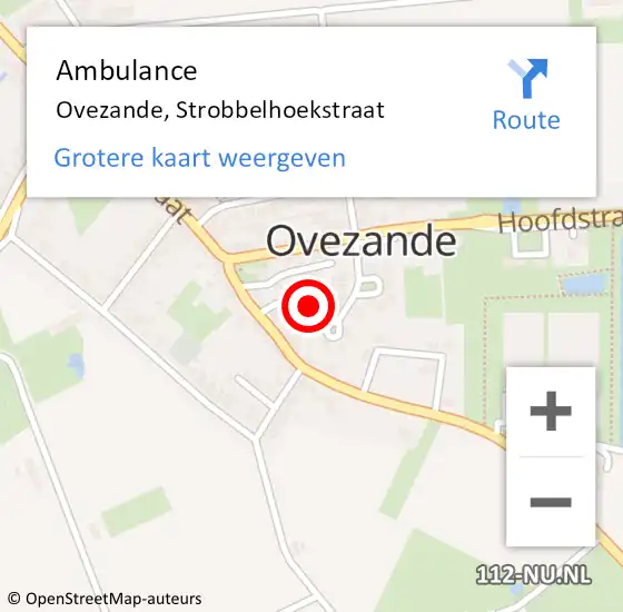 Locatie op kaart van de 112 melding: Ambulance Ovezande, Strobbelhoekstraat op 21 oktober 2017 15:50