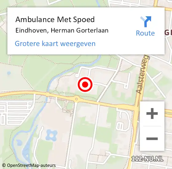 Locatie op kaart van de 112 melding: Ambulance Met Spoed Naar Eindhoven, Herman Gorterlaan op 21 oktober 2017 16:32