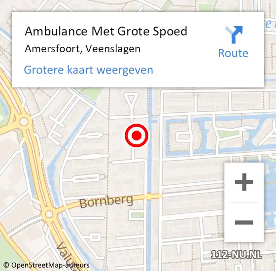 Locatie op kaart van de 112 melding: Ambulance Met Grote Spoed Naar Amersfoort, Veenslagen op 21 oktober 2017 17:10