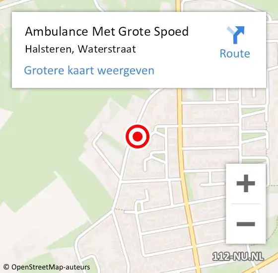 Locatie op kaart van de 112 melding: Ambulance Met Grote Spoed Naar Halsteren, Waterstraat op 21 oktober 2017 17:36