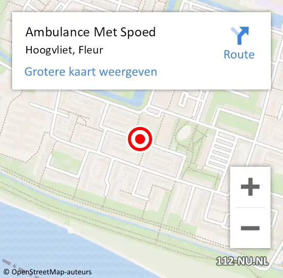Locatie op kaart van de 112 melding: Ambulance Met Spoed Naar Hoogvliet, Fleur op 22 oktober 2017 10:35