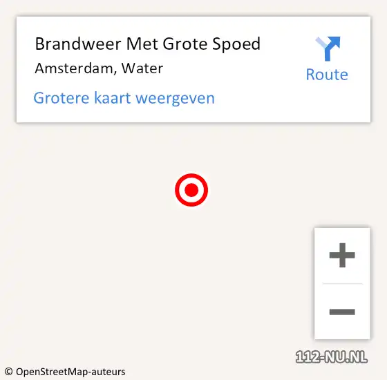Locatie op kaart van de 112 melding: Brandweer Met Grote Spoed Naar Amsterdam, Water op 22 oktober 2017 11:47