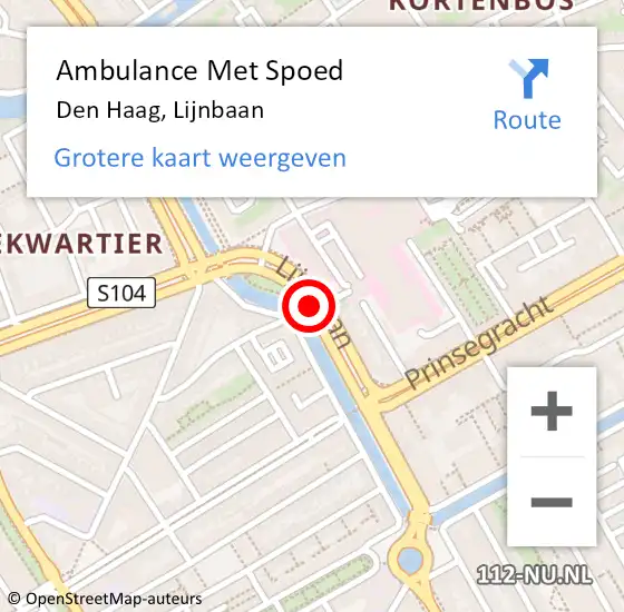 Locatie op kaart van de 112 melding: Ambulance Met Spoed Naar Den Haag, Lijnbaan op 22 oktober 2017 20:15