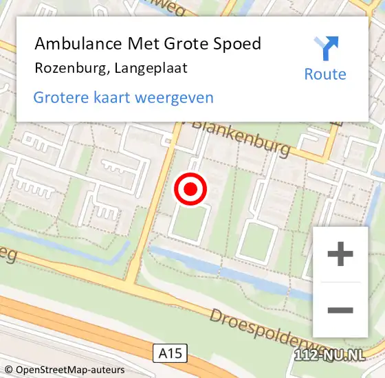 Locatie op kaart van de 112 melding: Ambulance Met Grote Spoed Naar Rozenburg, Langeplaat op 22 oktober 2017 21:51