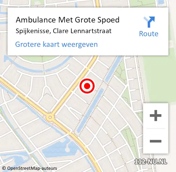 Locatie op kaart van de 112 melding: Ambulance Met Grote Spoed Naar Spijkenisse, Clare Lennartstraat op 23 oktober 2017 03:03