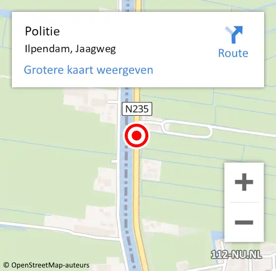 Locatie op kaart van de 112 melding: Politie Ilpendam, Jaagweg op 23 oktober 2017 16:41