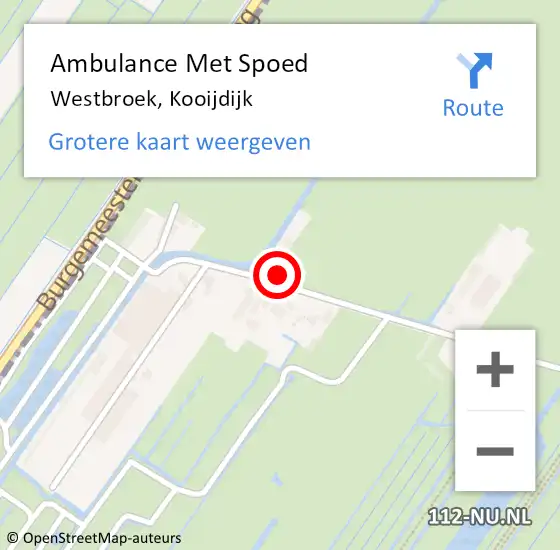 Locatie op kaart van de 112 melding: Ambulance Met Spoed Naar Westbroek, Kooijdijk op 23 oktober 2017 16:59