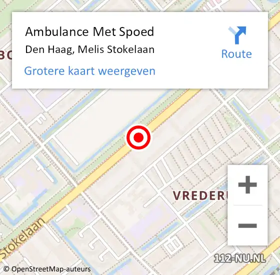 Locatie op kaart van de 112 melding: Ambulance Met Spoed Naar Den Haag, Melis Stokelaan op 23 oktober 2017 18:21