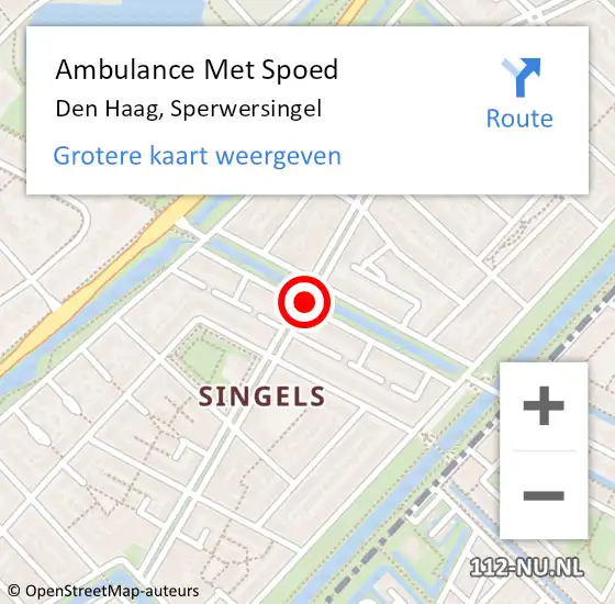 Locatie op kaart van de 112 melding: Ambulance Met Spoed Naar Den Haag, Sperwersingel op 23 oktober 2017 19:13