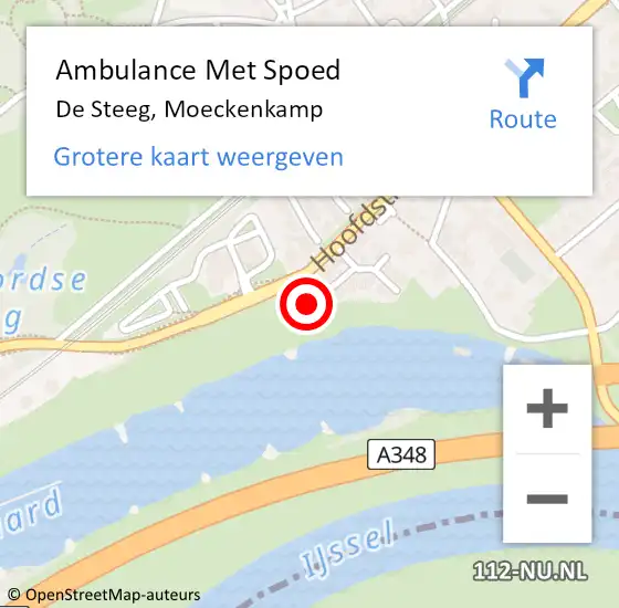 Locatie op kaart van de 112 melding: Ambulance Met Spoed Naar De Steeg, Moeckenkamp op 23 oktober 2017 21:00