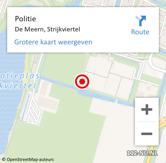 Locatie op kaart van de 112 melding: Politie De Meern, Strijkviertel op 23 oktober 2017 23:24