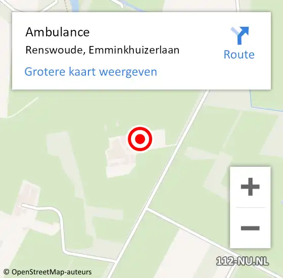 Locatie op kaart van de 112 melding: Ambulance Renswoude, Emminkhuizerlaan op 24 oktober 2017 01:07
