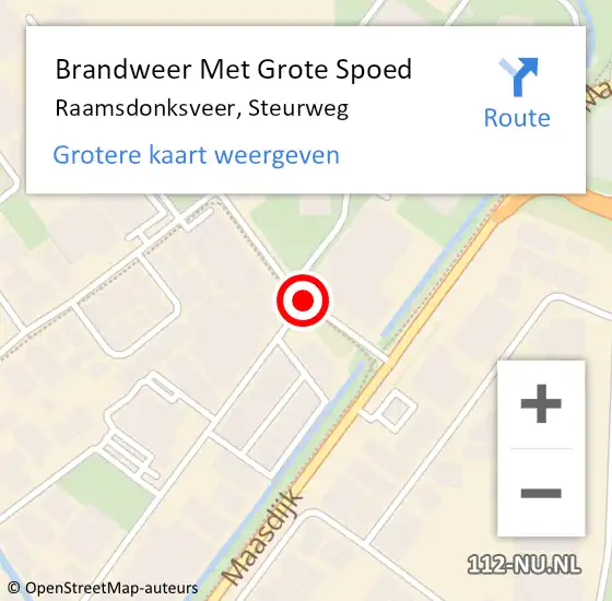 Locatie op kaart van de 112 melding: Brandweer Met Grote Spoed Naar Raamsdonksveer, Steurweg op 24 oktober 2017 08:08
