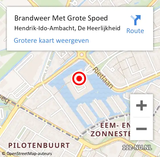 Locatie op kaart van de 112 melding: Brandweer Met Grote Spoed Naar Hendrik-Ido-Ambacht, De Heerlijkheid op 24 oktober 2017 08:42