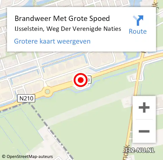 Locatie op kaart van de 112 melding: Brandweer Met Grote Spoed Naar IJsselstein, Weg Der Verenigde Naties op 24 oktober 2017 08:56