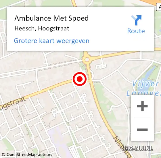 Locatie op kaart van de 112 melding: Ambulance Met Spoed Naar Heesch, Hoogstraat op 24 oktober 2017 09:20