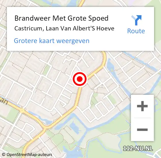 Locatie op kaart van de 112 melding: Brandweer Met Grote Spoed Naar Castricum, Laan Van Albert'S Hoeve op 24 oktober 2017 09:23