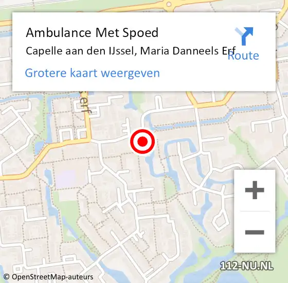 Locatie op kaart van de 112 melding: Ambulance Met Spoed Naar Capelle aan den IJssel, Maria Danneels Erf op 24 oktober 2017 09:23
