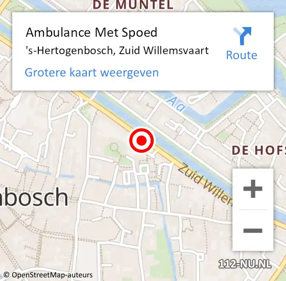 Locatie op kaart van de 112 melding: Ambulance Met Spoed Naar 's-Hertogenbosch, Zuid Willemsvaart op 24 oktober 2017 13:10