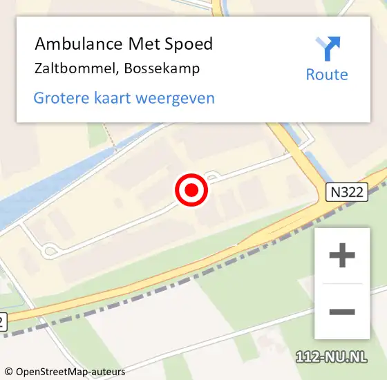 Locatie op kaart van de 112 melding: Ambulance Met Spoed Naar Zaltbommel, Bossekamp op 25 oktober 2017 09:22
