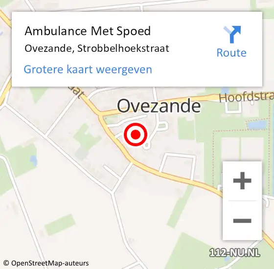 Locatie op kaart van de 112 melding: Ambulance Met Spoed Naar Ovezande, Strobbelhoekstraat op 25 oktober 2017 14:39