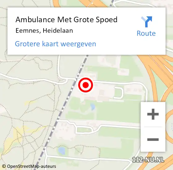 Locatie op kaart van de 112 melding: Ambulance Met Grote Spoed Naar Eemnes, Heidelaan op 25 oktober 2017 15:17