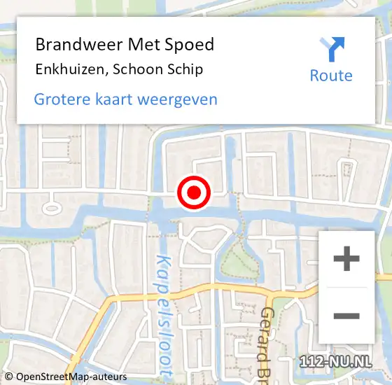 Locatie op kaart van de 112 melding: Brandweer Met Spoed Naar Enkhuizen, Schoon Schip op 25 oktober 2017 18:16