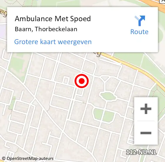 Locatie op kaart van de 112 melding: Ambulance Met Spoed Naar Baarn, Thorbeckelaan op 25 oktober 2017 19:39