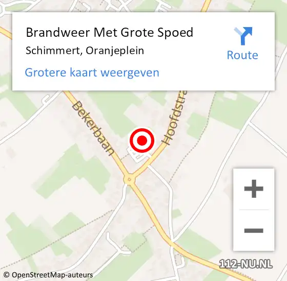 Locatie op kaart van de 112 melding: Brandweer Met Grote Spoed Naar Schimmert, Oranjeplein op 26 oktober 2017 02:23