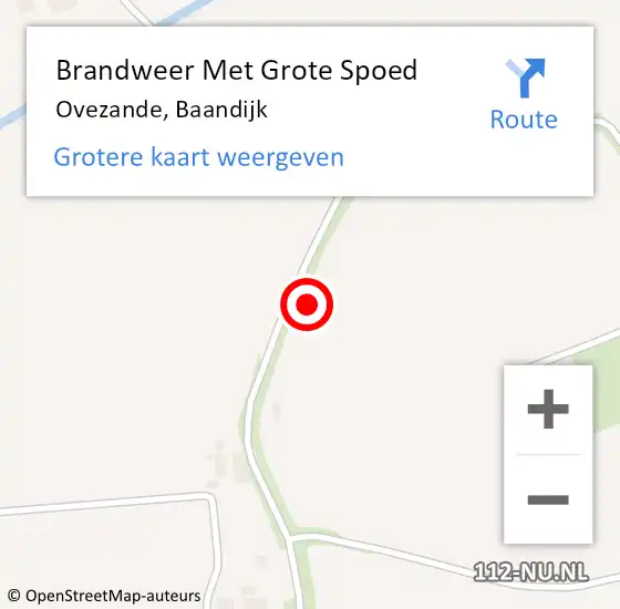 Locatie op kaart van de 112 melding: Brandweer Met Grote Spoed Naar Ovezande, Baandijk op 26 oktober 2017 08:19