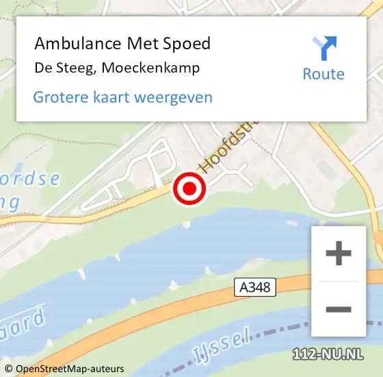 Locatie op kaart van de 112 melding: Ambulance Met Spoed Naar De Steeg, Moeckenkamp op 26 oktober 2017 10:54
