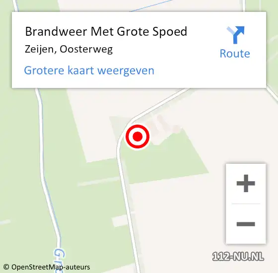 Locatie op kaart van de 112 melding: Brandweer Met Grote Spoed Naar Zeijen, Oosterweg op 26 oktober 2017 11:51
