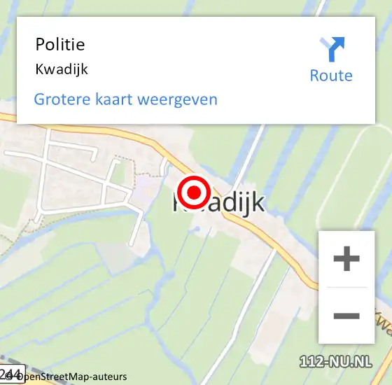 Locatie op kaart van de 112 melding: Politie Kwadijk op 26 oktober 2017 20:11