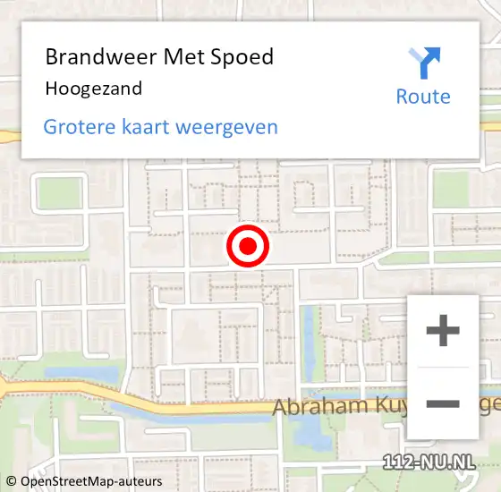 Locatie op kaart van de 112 melding: Brandweer Met Spoed Naar Hoogezand op 27 oktober 2017 17:00