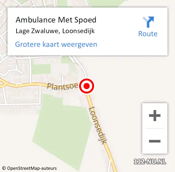 Locatie op kaart van de 112 melding: Ambulance Met Spoed Naar Lage Zwaluwe, Loonsedijk op 28 oktober 2017 22:29