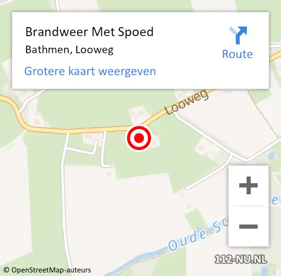 Locatie op kaart van de 112 melding: Brandweer Met Spoed Naar Bathmen, Looweg op 29 oktober 2017 04:30