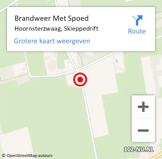 Locatie op kaart van de 112 melding: Brandweer Met Spoed Naar Hoornsterzwaag, Skieppedrift op 29 oktober 2017 05:50