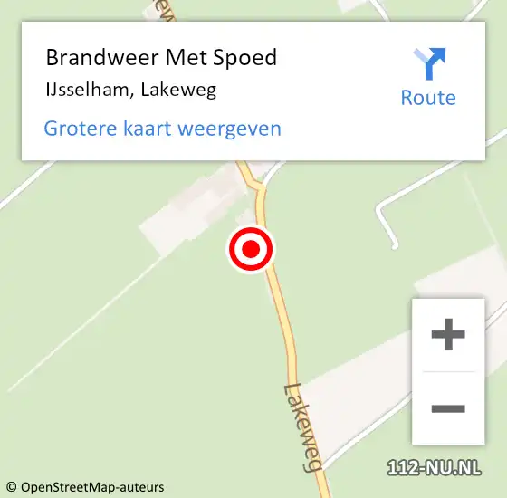 Locatie op kaart van de 112 melding: Brandweer Met Spoed Naar IJsselham, Lakeweg op 29 oktober 2017 12:15