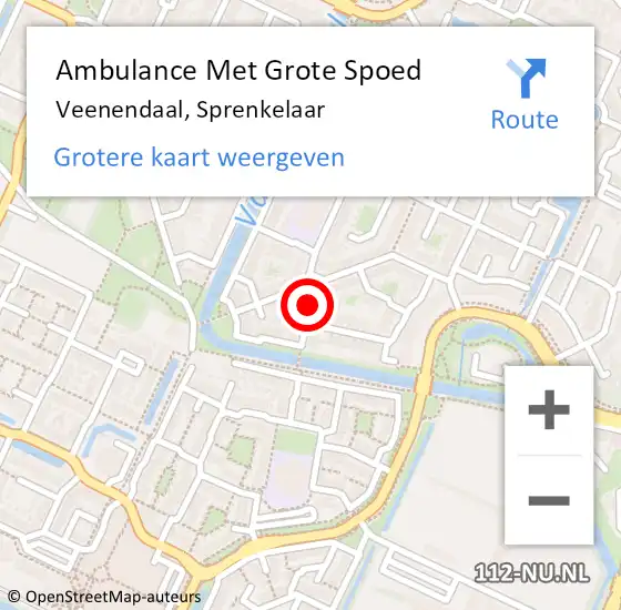 Locatie op kaart van de 112 melding: Ambulance Met Grote Spoed Naar Veenendaal, Sprenkelaar op 29 oktober 2017 16:57