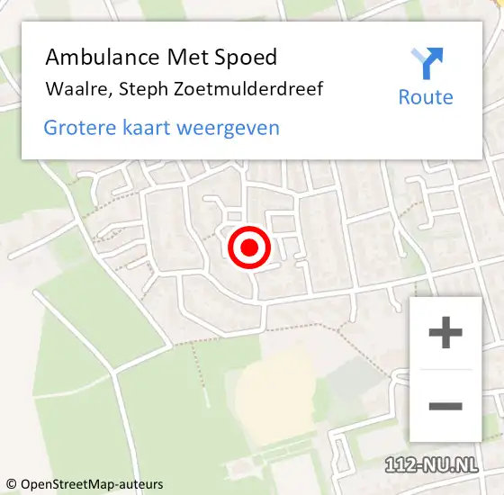 Locatie op kaart van de 112 melding: Ambulance Met Spoed Naar Waalre, Steph Zoetmulderdreef op 29 oktober 2017 20:33