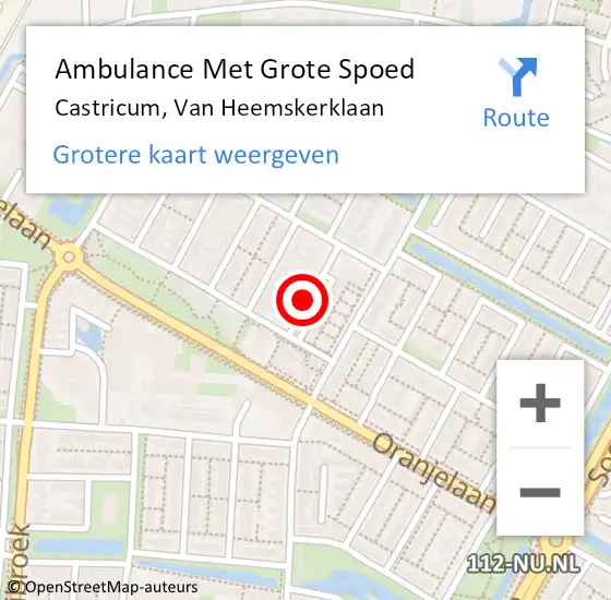 Locatie op kaart van de 112 melding: Ambulance Met Grote Spoed Naar Castricum, Van Heemskerklaan op 29 oktober 2017 23:25