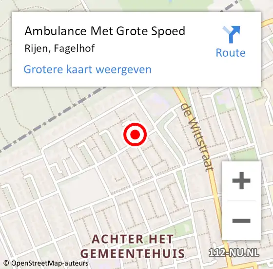 Locatie op kaart van de 112 melding: Ambulance Met Grote Spoed Naar Rijen, Fagelhof op 30 oktober 2017 06:38