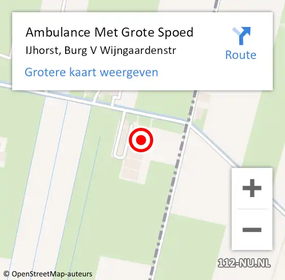 Locatie op kaart van de 112 melding: Ambulance Met Grote Spoed Naar IJhorst, Burg V Wijngaardenstr op 30 oktober 2017 14:41