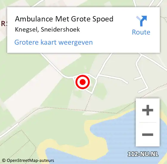 Locatie op kaart van de 112 melding: Ambulance Met Grote Spoed Naar Knegsel, Sneidershoek op 30 oktober 2017 18:52