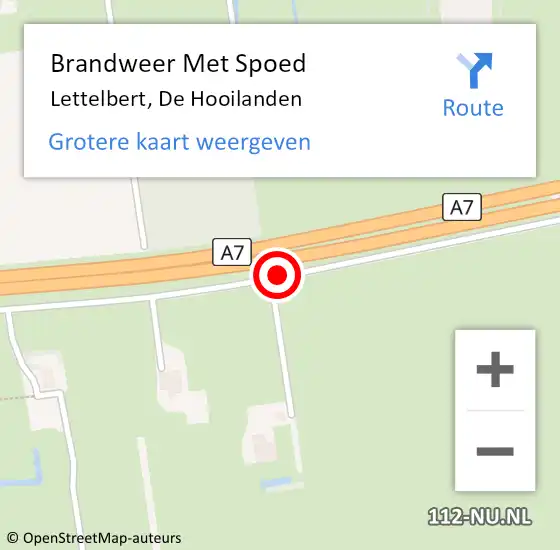 Locatie op kaart van de 112 melding: Brandweer Met Spoed Naar Lettelbert, De Hooilanden op 30 oktober 2017 19:24