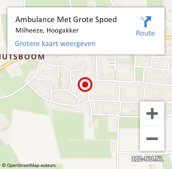 Locatie op kaart van de 112 melding: Ambulance Met Grote Spoed Naar Milheeze, Hoogakker op 30 oktober 2017 19:29
