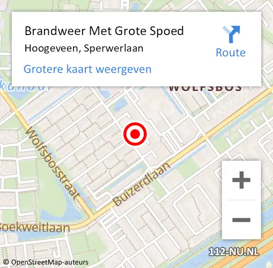 Locatie op kaart van de 112 melding: Brandweer Met Grote Spoed Naar Hoogeveen, Sperwerlaan op 31 oktober 2017 03:58