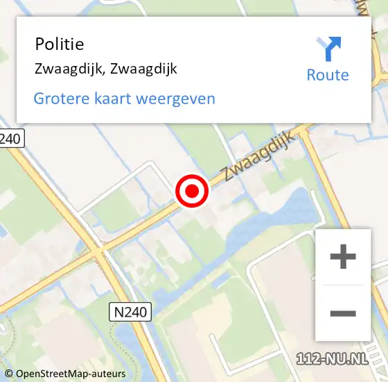 Locatie op kaart van de 112 melding: Politie Zwaagdijk, Zwaagdijk op 31 oktober 2017 05:40